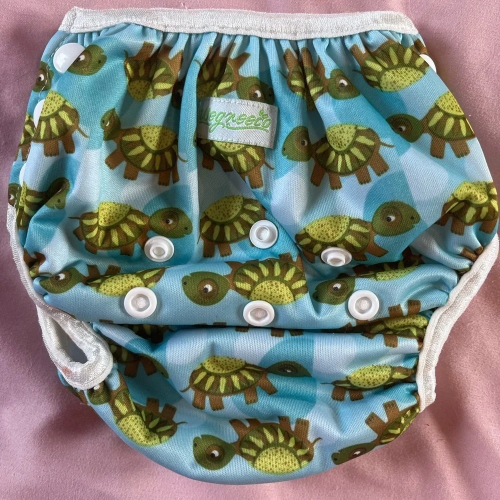 Baby Reusable Turtle Print Swim Diaper